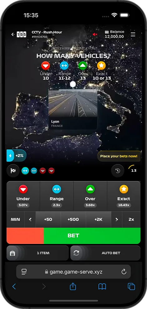 Play CCTV Rush Hour on mobile — live betting interface
